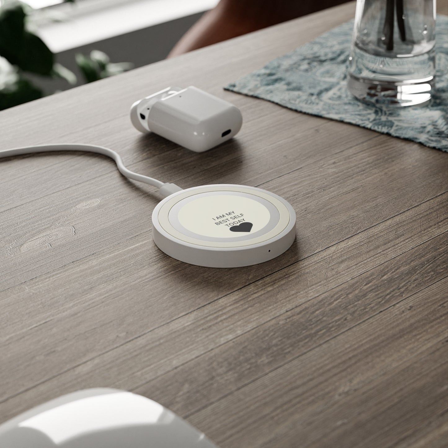 Inspirational Wireless Charging Pad - 'I Am My Best Self Today'