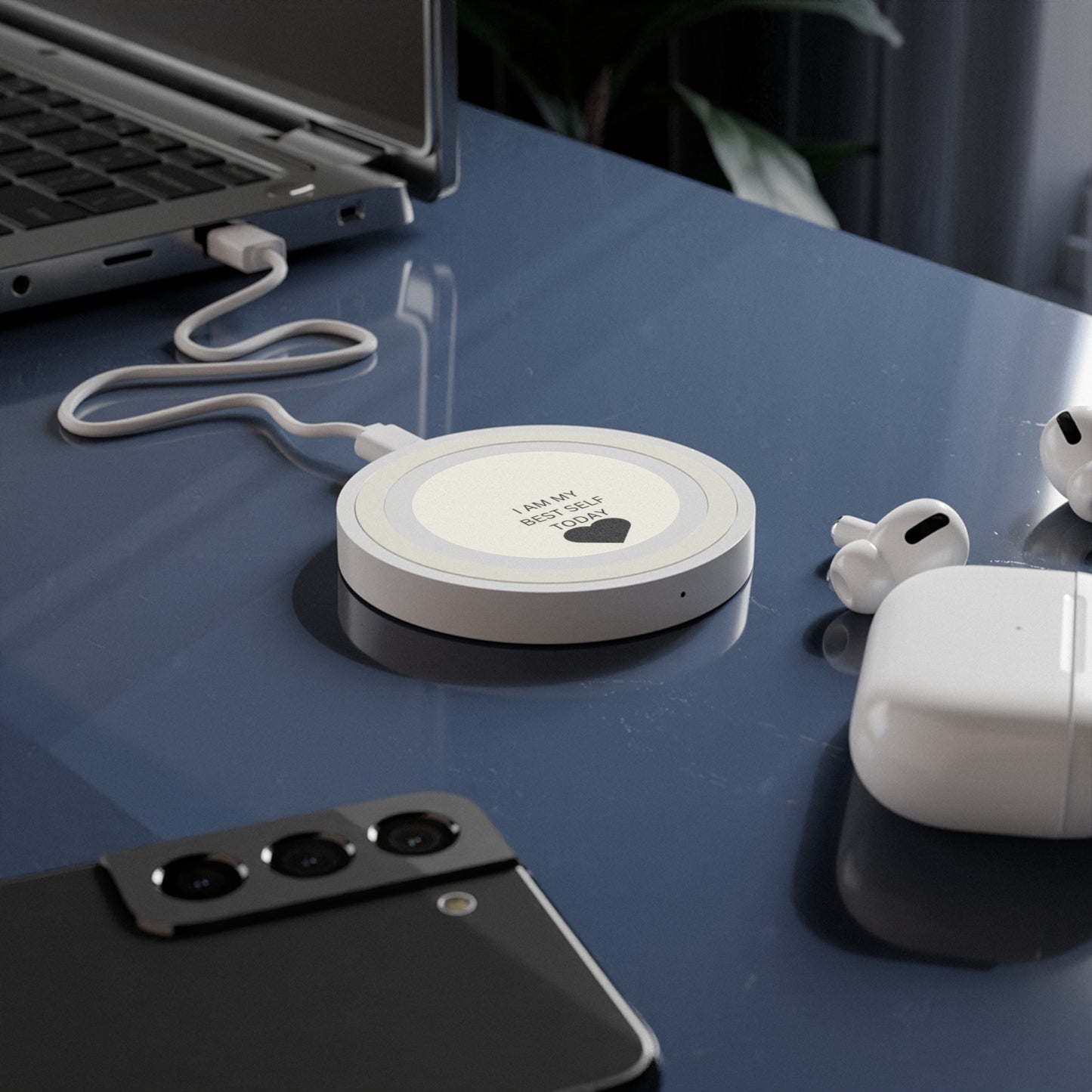 Inspirational Wireless Charging Pad - 'I Am My Best Self Today'