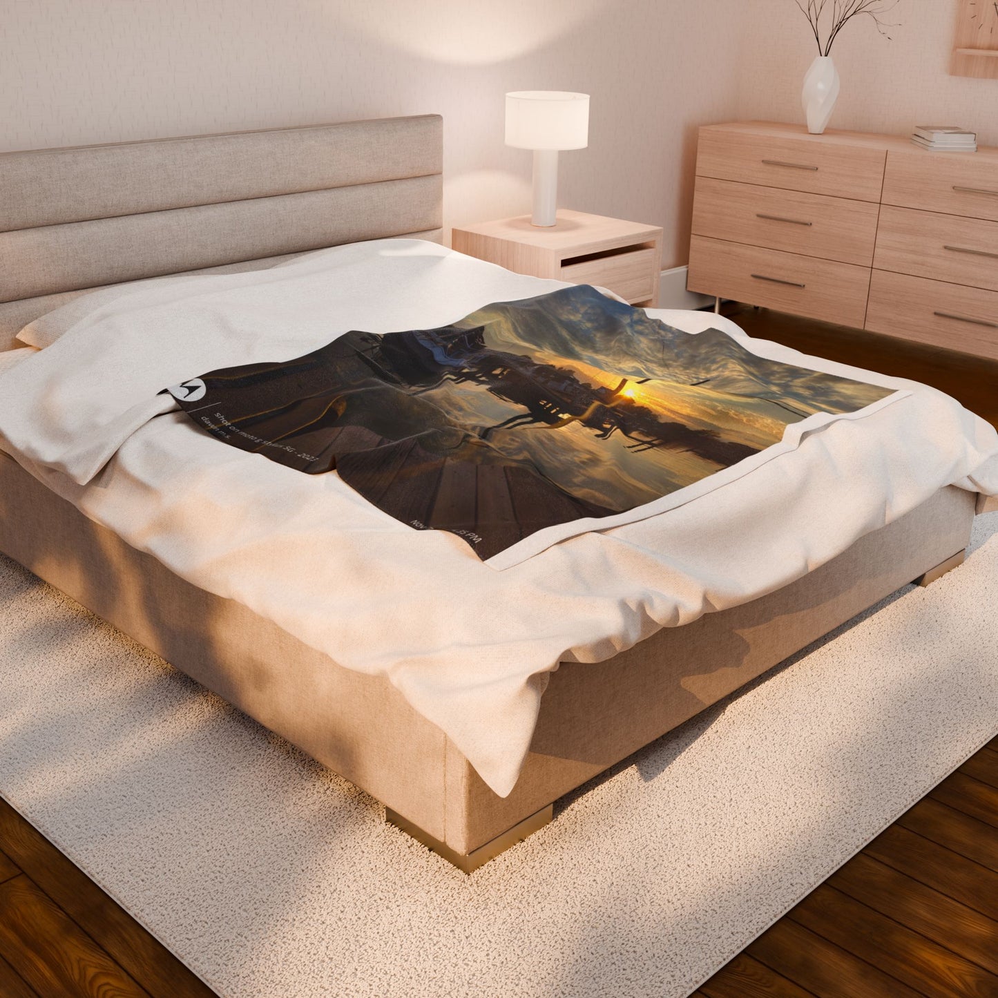 Sunset Serenity Velveteen Plush Blanket | Cozy Home Decor for Relaxation
