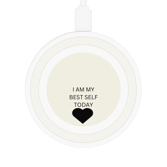 Inspirational Wireless Charging Pad - 'I Am My Best Self Today'